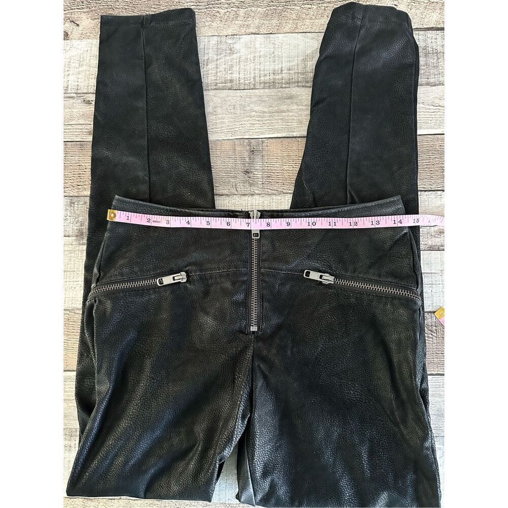 H&M Divided Faux Leather Snake Skin Rock Metal Punk Grunge Black Zip Pants | 10 - Picture 5 of 8